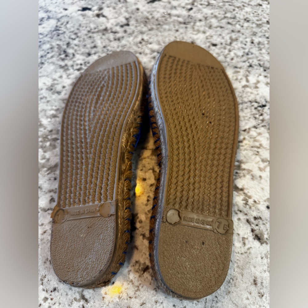 Ralph Lauren Blue Espadrille Slide Sandals - Picture 6 of 6
